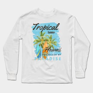 Tropical Summer Island of Paradise Long Sleeve T-Shirt